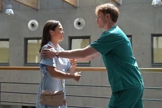 Pierwsza miłość, odcinek 4088: Julita (Dagmara Bryzek), Radek (Karol Biskup)