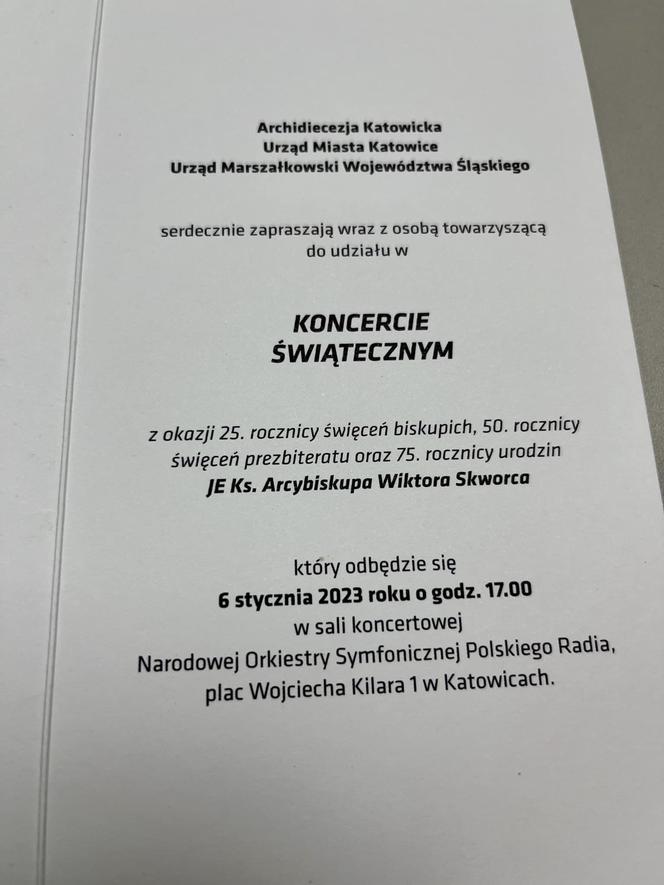 Katowice partnerem jubileuszowego koncertu abp Wiktora Skworca
