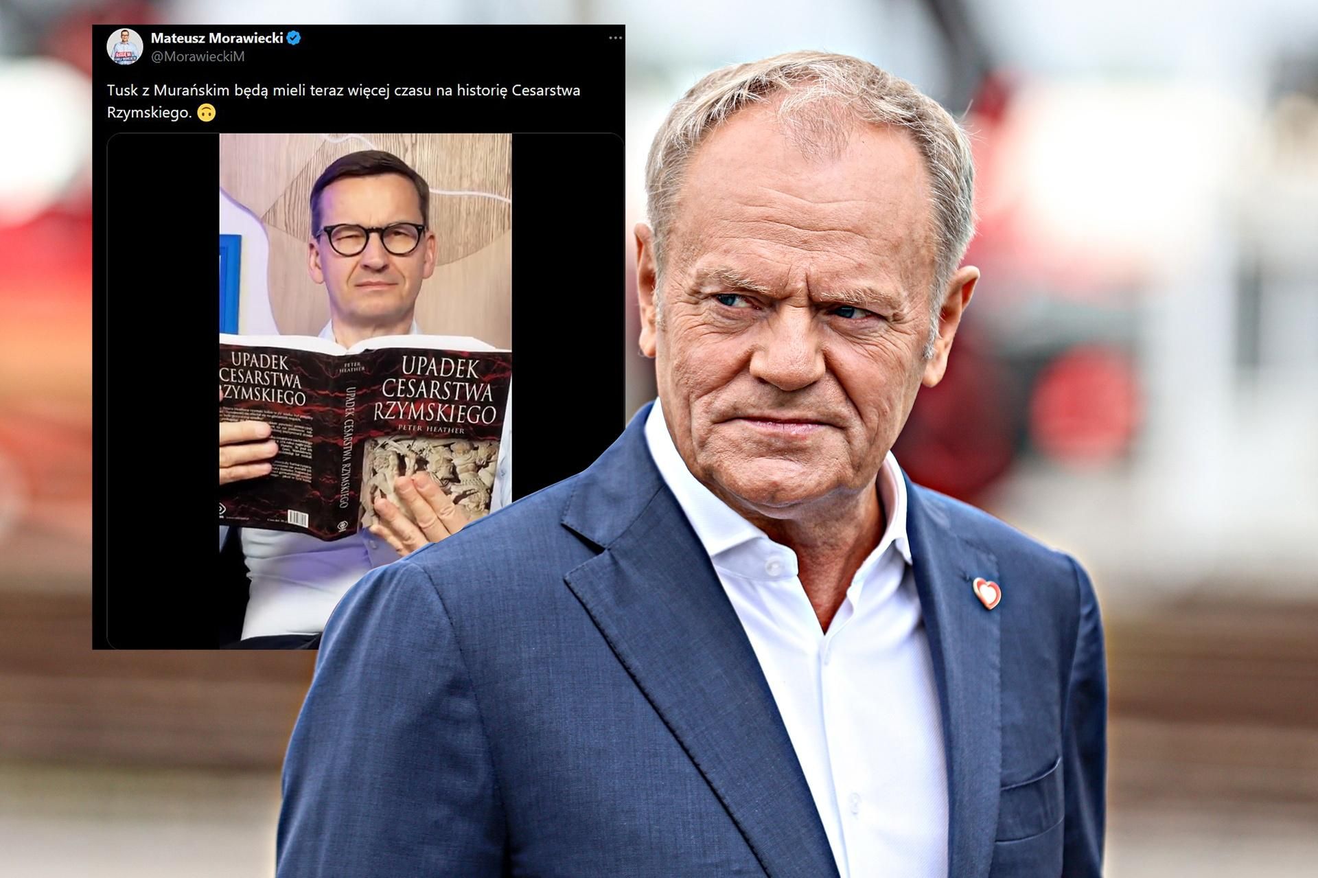 Mateusz Morawiecki czyta "Upadek Cesarstwa Rzymskiego". Ten uśmieszek zdradza wszyst…