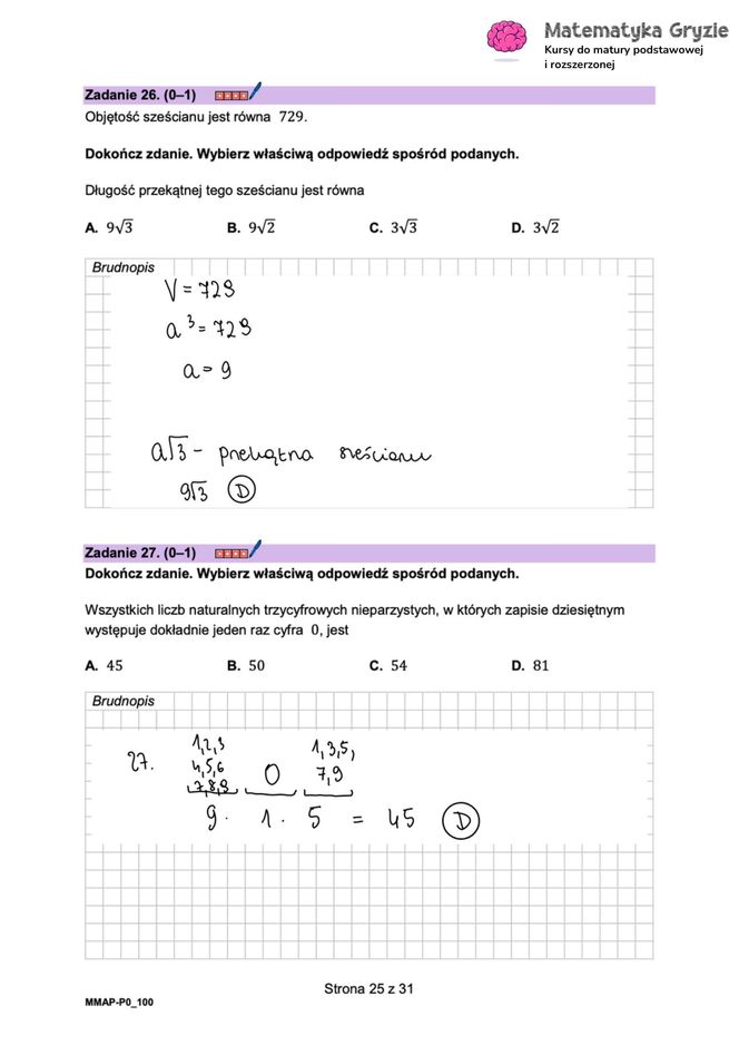 Matura 2025: matematyka 6.05.2025. Arkusze CKE i odpowiedzi. Poziom podstawowy 1 i 2 część [Formuła 2023]