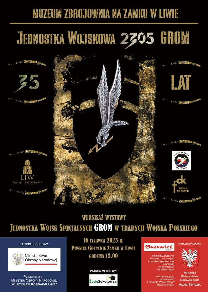 Wystawa „Jednostka Wojsk Specjalnych GROM w tradycji Wojska Polskiego” już od 16 czerwca na Zamku w Liwie