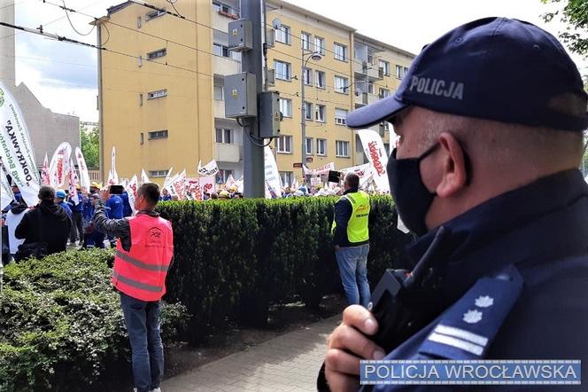Pracownicy kopalni Turów protestowali we Wrocławiu