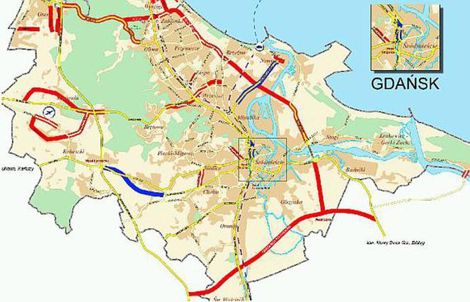 Mapa Gdańska