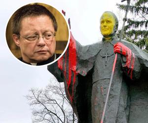 Profanacja pomnika Jana Pawła II. Takiej reakcji arcybiskupa Rysia mało się spodziewał