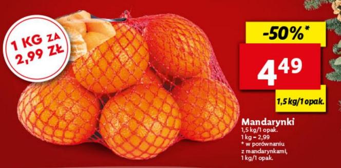 Mandarynki – 4,49 zł/1,5 kg  