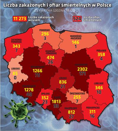 Koronawirus w Polsce: 25.04.2020