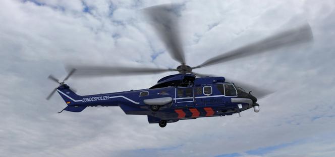 Niemiecki H225 Super Puma należący do Bundespolizei