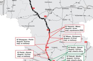 NIE MA pieniędzy na wjazd do Warszawy! Ponad 20-kilometrowy odcinek S7 dopiero za pięć lat? 