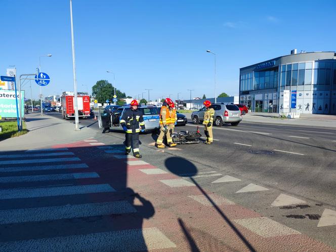 Wypadek z udziałem motocyklisty w Tarnowie