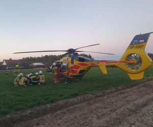 Samochód zderzył się z łosiem. Kierowca pilnie zabrany śmigłowcem LPR do szpitala