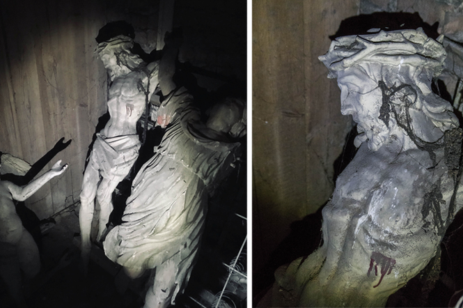 Na strychu znaleziono m.in. XVIII-wieczną rzeźbę Chrystusa