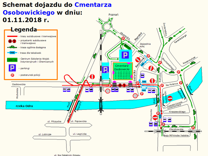 Organizacja ruchu wokół wrocławskich cmentarzy