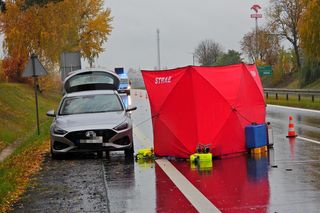 Zwłoki na drodze w Tarczynie. Mogło dojść do potrącenia, policja szuka świadków