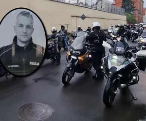 Głośny ryk silników w hołdzie zmarłemu policjantowi. Motocykliści pożegnali Rafała Fortuńskiego
