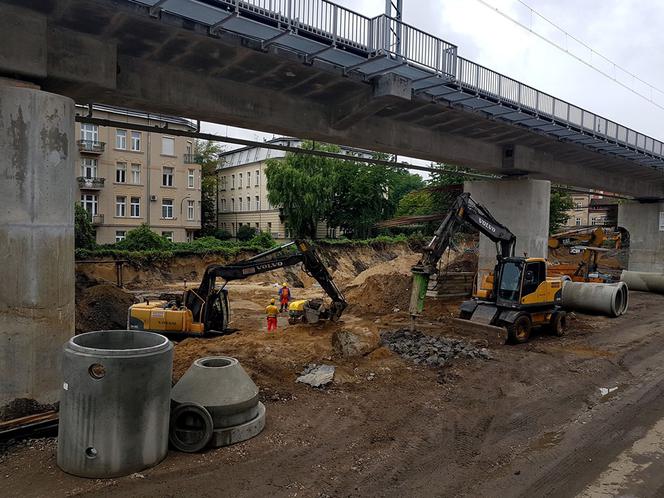 Koniec kolejowego nasypu w centrum Krakowa