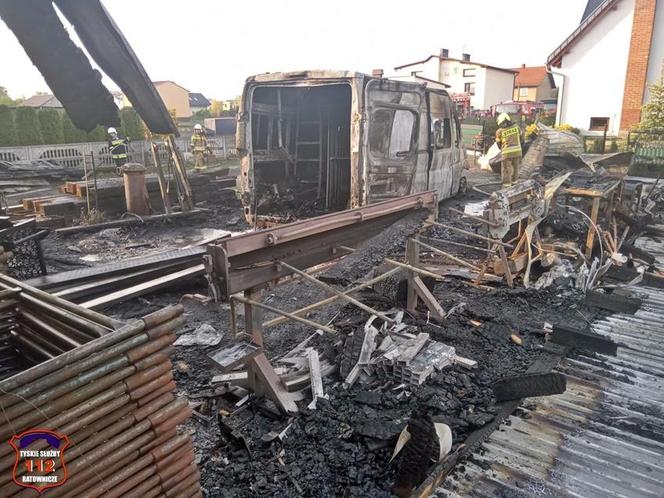 Pożar blaszanego warsztatu na ul. Ruchu Oporu w Bojszowach Nowych