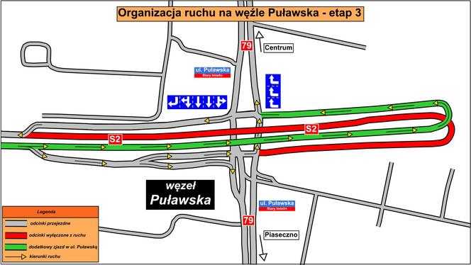 Węzeł Puławska przy południowej obwodnicy Warszawy
