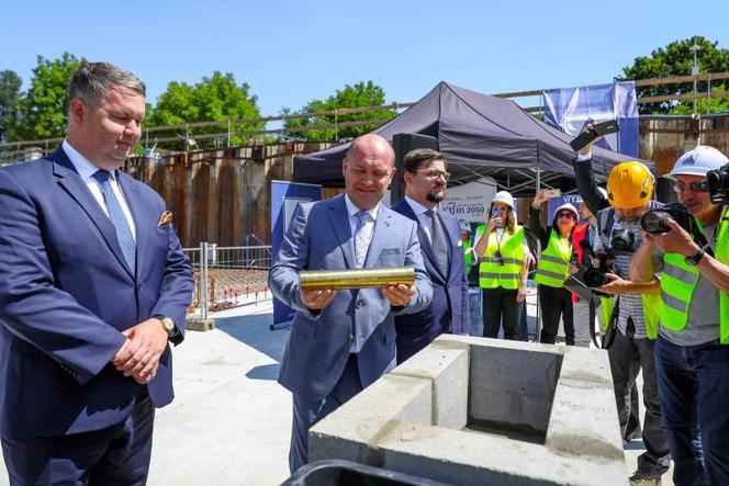 Wmurowanie kamienia węgielnego pod budowę Fabryki Wody w Szczecinie