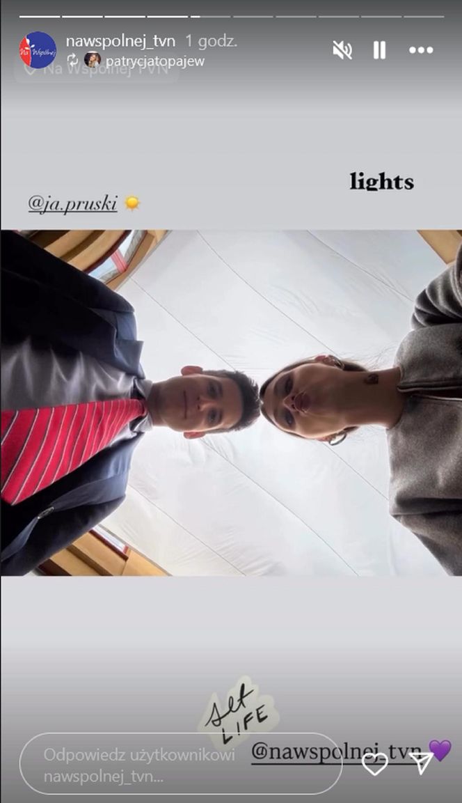 Na Wspólnej nowy sezon. Tadeusz (Jakub Pruski), Daria (Patrycja Topajew) na planie