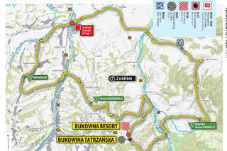 VII etap Tour de Pologne. Trasa Bukovina Resort - Bukowina Tatrzańska. MAPA