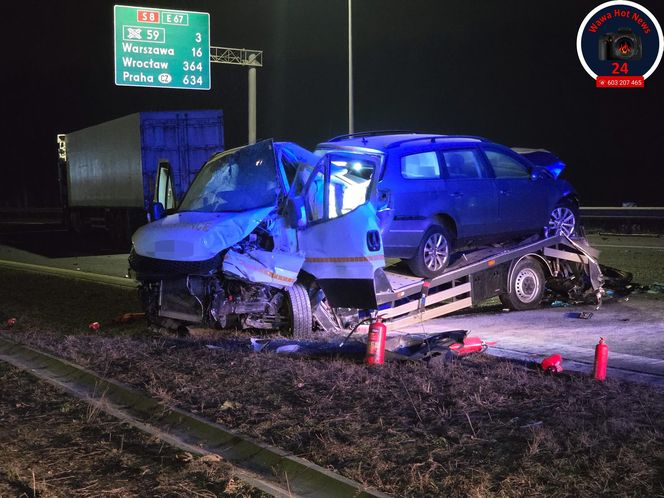 Wypadek na trasie S8 w kierunku Warszawy