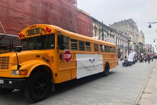 Pochód studentów ulicą Piotrkowską