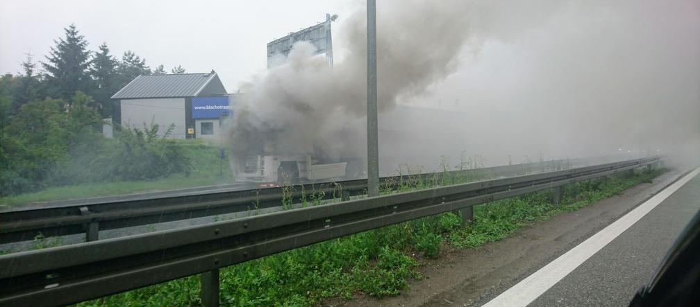 Pożar tira na Zakopiance