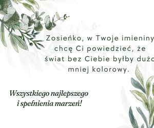 Kartka z życzeniami na imieniny Zosi
