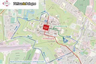 mapa Starówki, dojazdy z parkingów