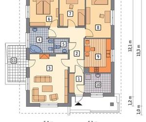 Projekt domu C284 Dom ekonomiczny - wizualizacje, plan, propozycje aranżacji