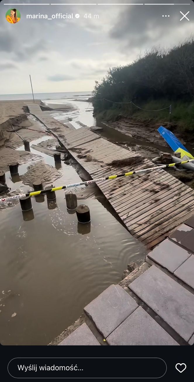 Marina pokazała zniszczenia przy domu Szczęsnych