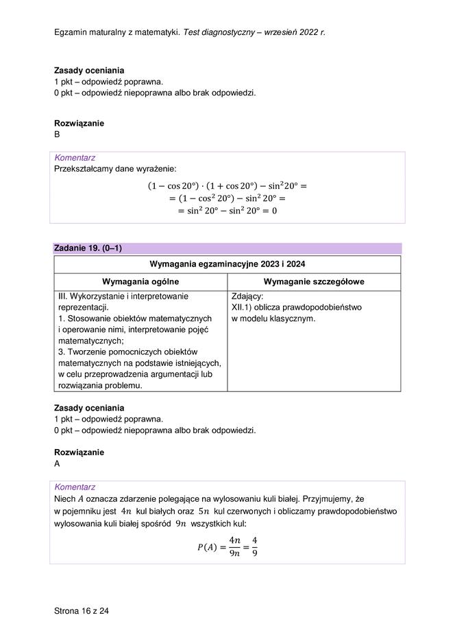 Matura próbna 2023: Matematyka. Oficjalne odpowiedzi CKE