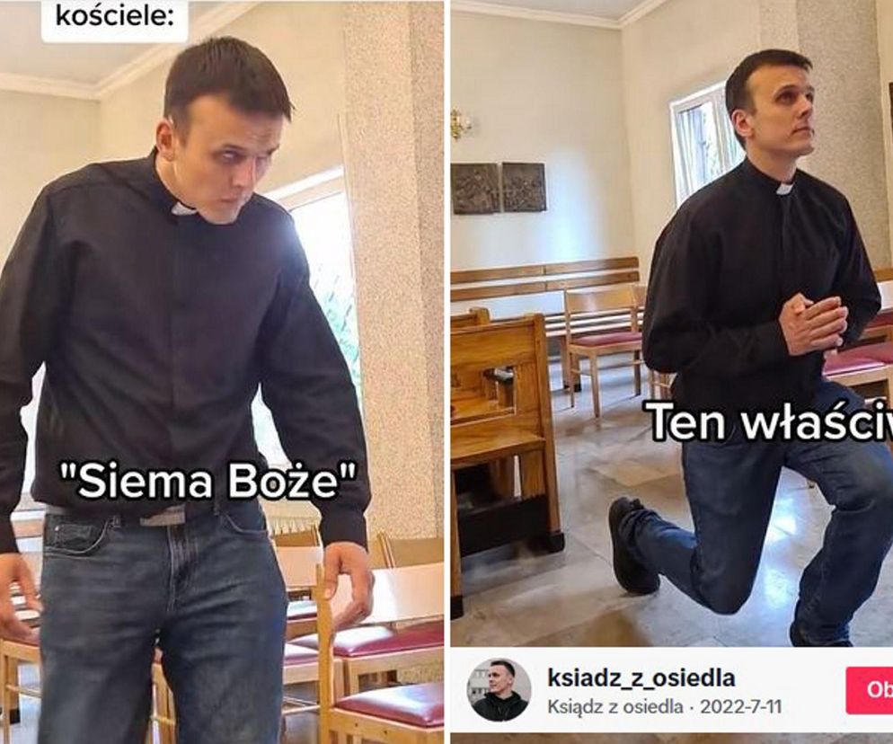 Ksiądz pojechał prosto z mostu. Pokazał jak nie klękać w kościele. Siema Boże