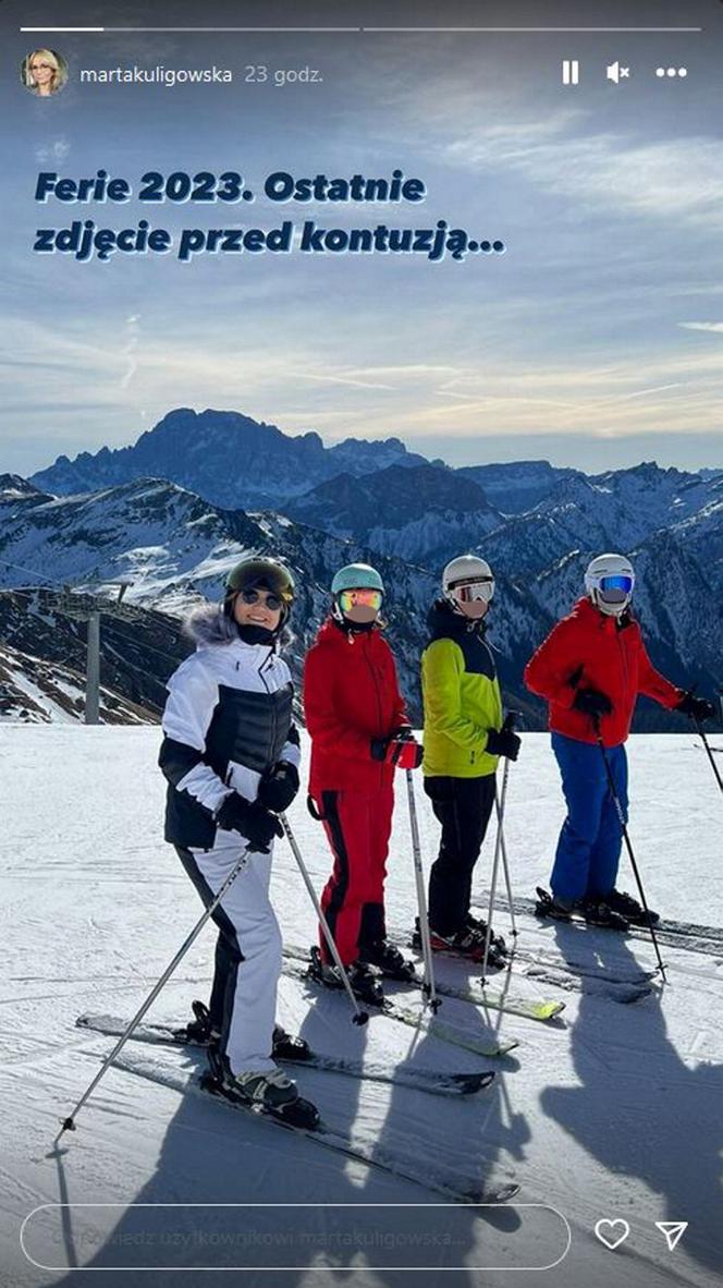Gwiazda TVN24 miała wypadek na nartach. Marta Kuligowska musi przejść rehabilitację