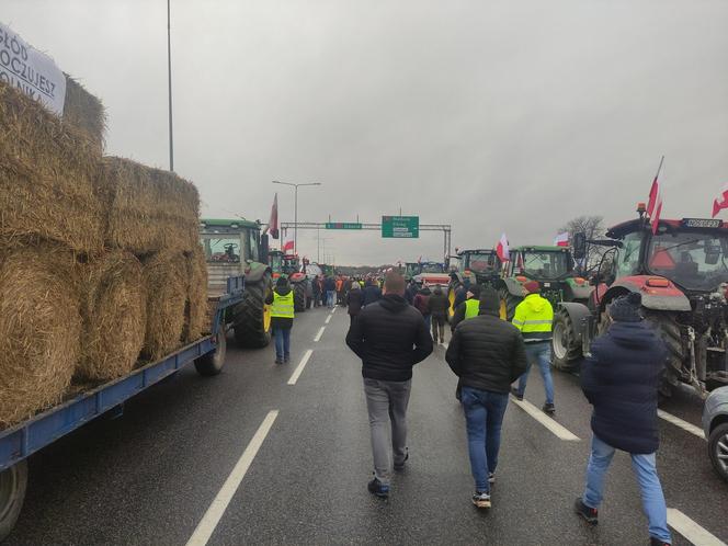 Protest rolników w Elblągu na S7