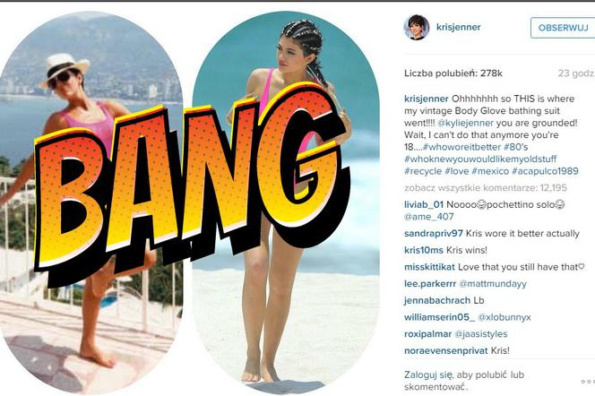 Kylie Jenner i Kris Jenner w tym samym kostiumie kąpielowym