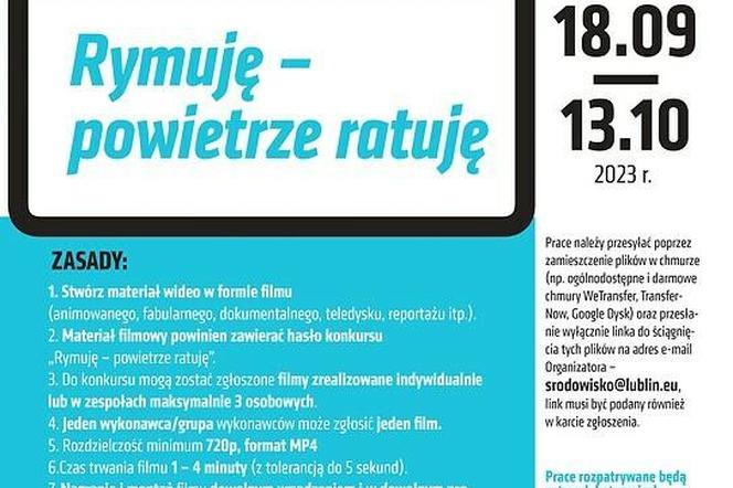 Konkurs filmowy Rymuję - powietrze ratuję