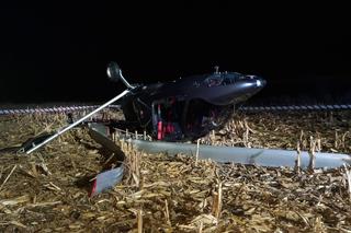 Wiatrakowiec przewrócił się podczas startu. Leżał kołami do góry