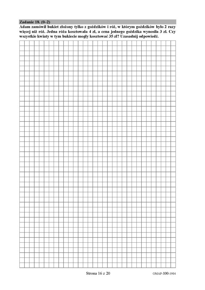 Egzamin ósmoklasisty 2019 - matematyka