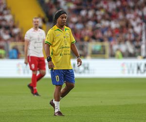 Ronaldinho na Stadionie Śląskim w meczu gwiazd Polska - Brazylia