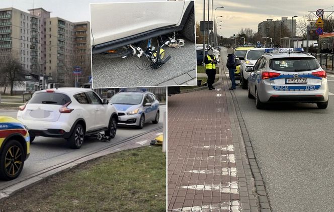 Koszmarny wypadek na warszawskim Bródnie. Nastolatek wpadł pod rozpędzoną osobówkę. Utknął pod autem