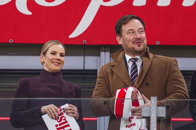 Marta Nawrocka na meczu Polska - Holandia