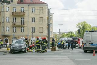 Wypadek na skrzyżowaniu Grójeckiej z Wawelską