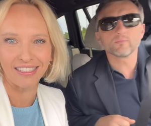 	M jak miłość nowy sezon. Dorota (Iwona Rejzner), Bartek (Arkadiusz Smoleński) na planie