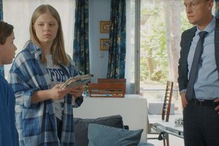 M jak miłość, odcinek 1818: Piotrek (Marcin Mroczek), Lenka (Olga Cybińska), Misiek (Aleksander Bożyk)