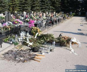 Bulwersująca libacja na cmentarzu. Pili alkohol przy ognisku, zniszczyli nagrobek