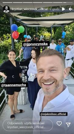 M jak miłość na planie. Andrzej (Krystian Wieczorek), Magda (Anna Mucha)