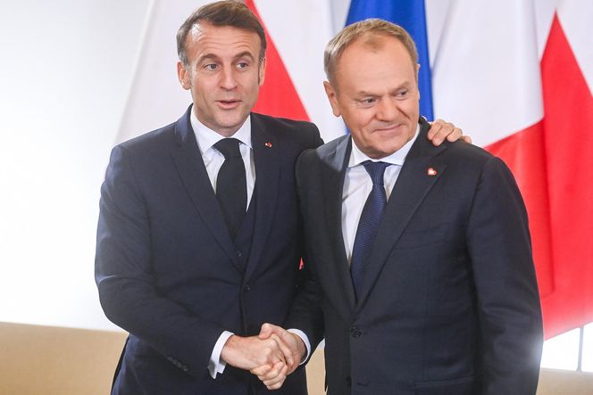 Donald Tusk z Emmanuelem Macronem