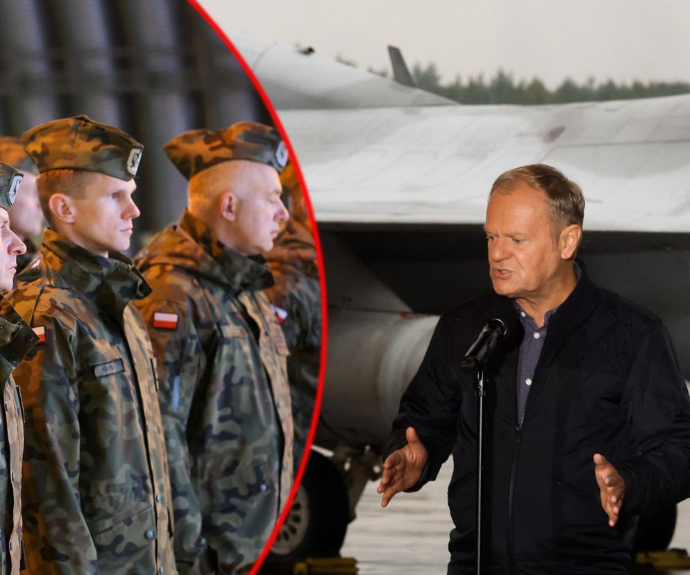 Donald Tusk w bazie lotnictwa w Łasku