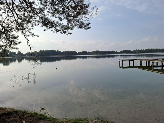 Spokojne wrześniowe popołudnie nad Jeziorem Bialskim w Białce